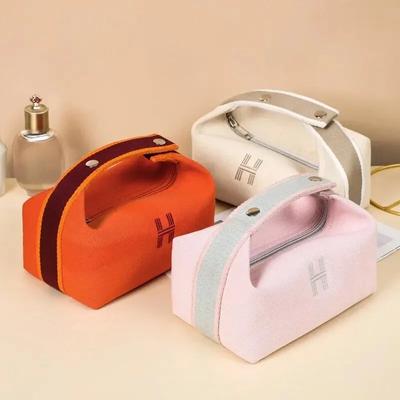 Tragbare High-End-Haptik Minimalistisch Große Kapazität Damen Kosmetik Aufbewahrungstasche Leinwand Kulturtasche Modische Make-up Tasche Hohe Qualität