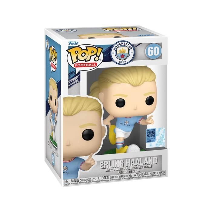 Figurine pop! - funko - mancity erling haaland - 9 cm - mixte - bleu