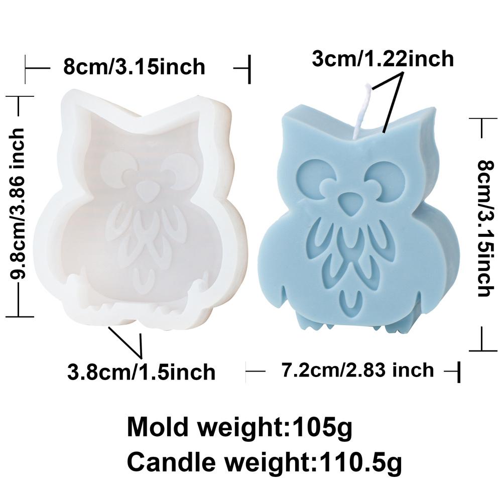 Cartoon Flat Owl Silicone Candle Mold DIY Animal Aroma Gypsum Resin Decoration Children's Toy Chocolate Biscuit Making Tool