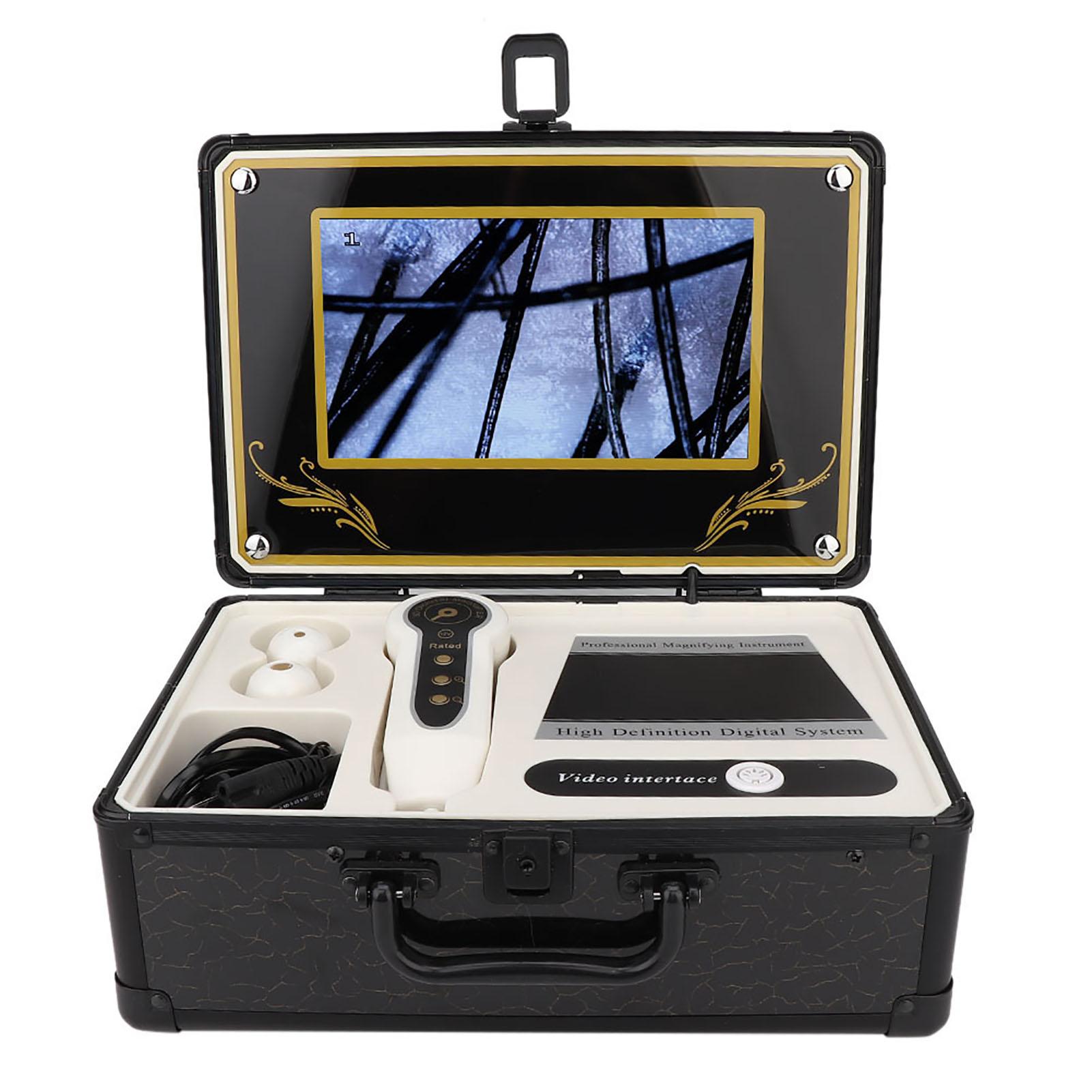 

Профессиональный 50X 200X Детектор-анализатор кожи, волос и кожи головы, Микроскоп, Инструмент для ухода за кожей 100-240 В UK