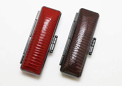 Lizard Leather Stamp Case for 10.5-12.0 Mm Stamps, G-46 Dark Brown