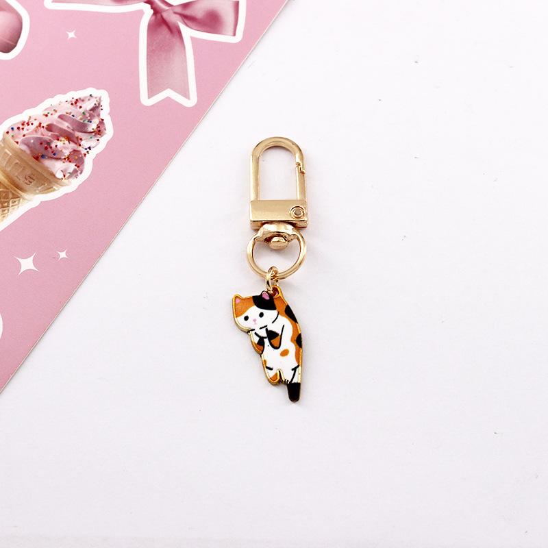 6 Pcs Cute Kitten Keychain Couple Gift and Cat Charm Key Chain Fashion Jewelry for Animal Lovers Car Bag Hanging Accessories New