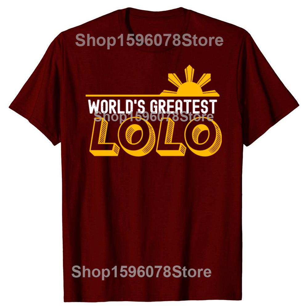 Funny Worlds Greatest Lolo Filipino T Shirts Cotton Streetwear Short Sleeve Mens Fashion Casual Loose Oversized T Shirt