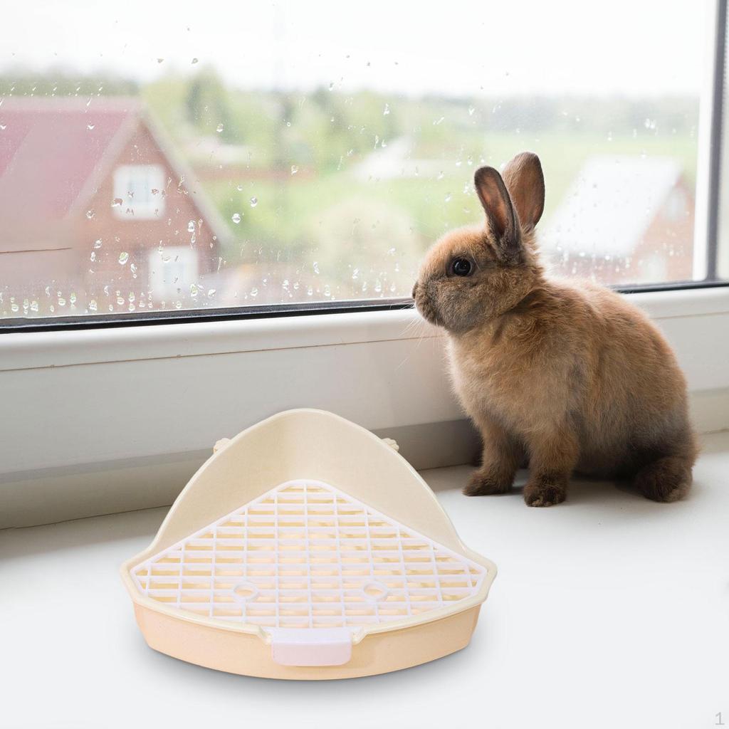 Rabbit Litter Box Corner Pan 25x17x10cm Easy To Clean Pee Tray