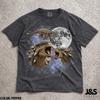 Three Ankylosaurus Moon Shirt, Dinosaur Lover Tee, Funny Ankylosaurus Galaxy Gift, Vintage Wash Retro Graphic Top, Prehistoric Nature Gift