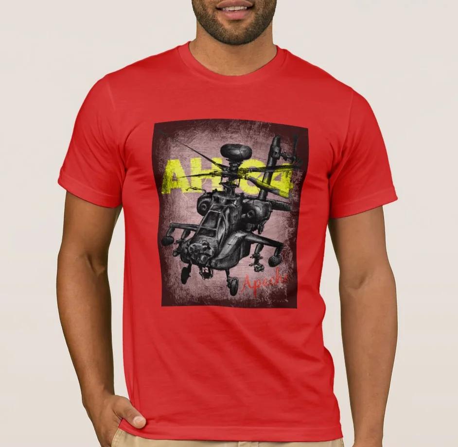 AH64 Apache Attack Helicopter Sketch TShirt 100 Cotton ONeck Summer Short Sleeve Casual Mens Tshirt Size S3XL S