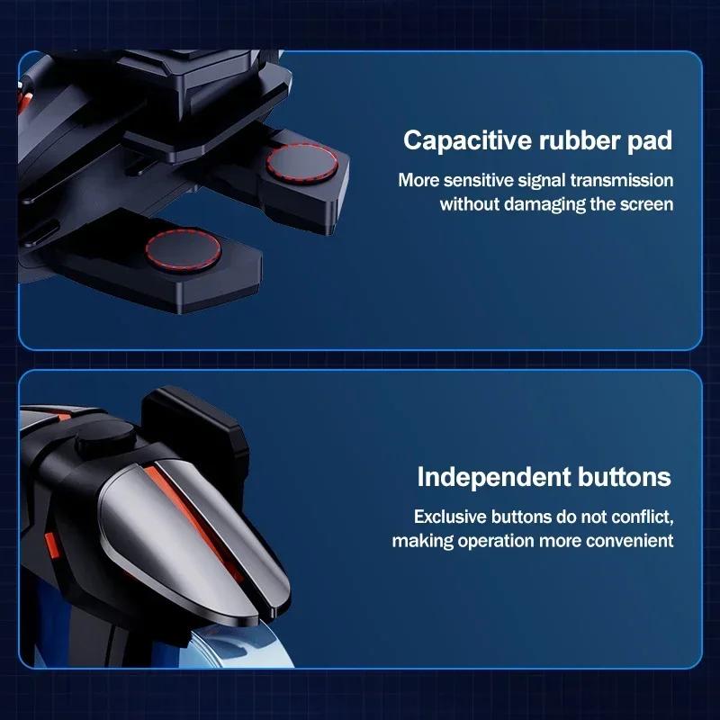 Grilletti per Gioco su Cellulare a 6 Dita L1 R1 Pulsanti Fuoco Mira Sparatutto Gamepad Joystick per IOS Android PUBG Accessori da Gioco