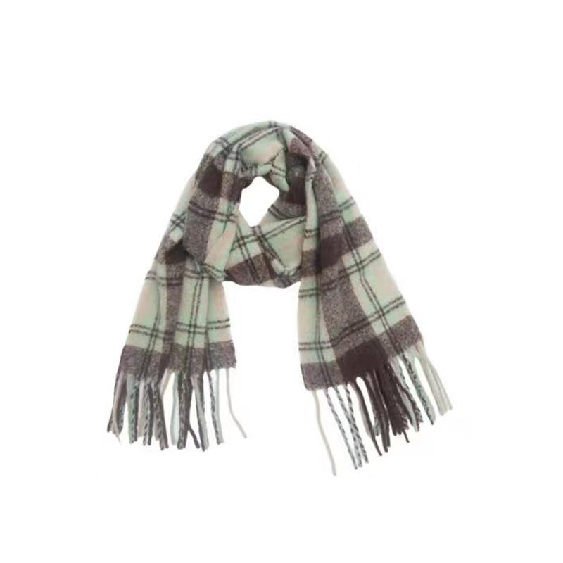 New Autumn and Winter High-end New Widened and Thickened Plaid Imitation Cashmere Scarf, Scarf, Warm Shawl