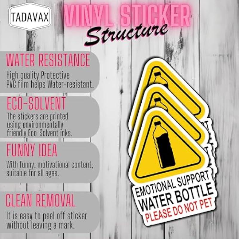 Emotional Support Water Bottle Please Do Not Pet Sticker Gifts Camping Stickers Funny Decals Waterproof Vinyl for 3Inch
