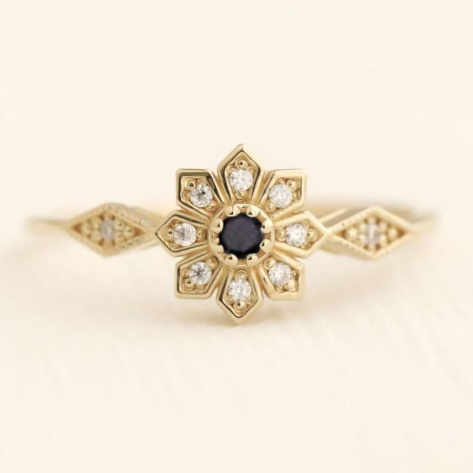 Drei Helden Vielseitiger Sonnenblumen Schneeflocken Damenring