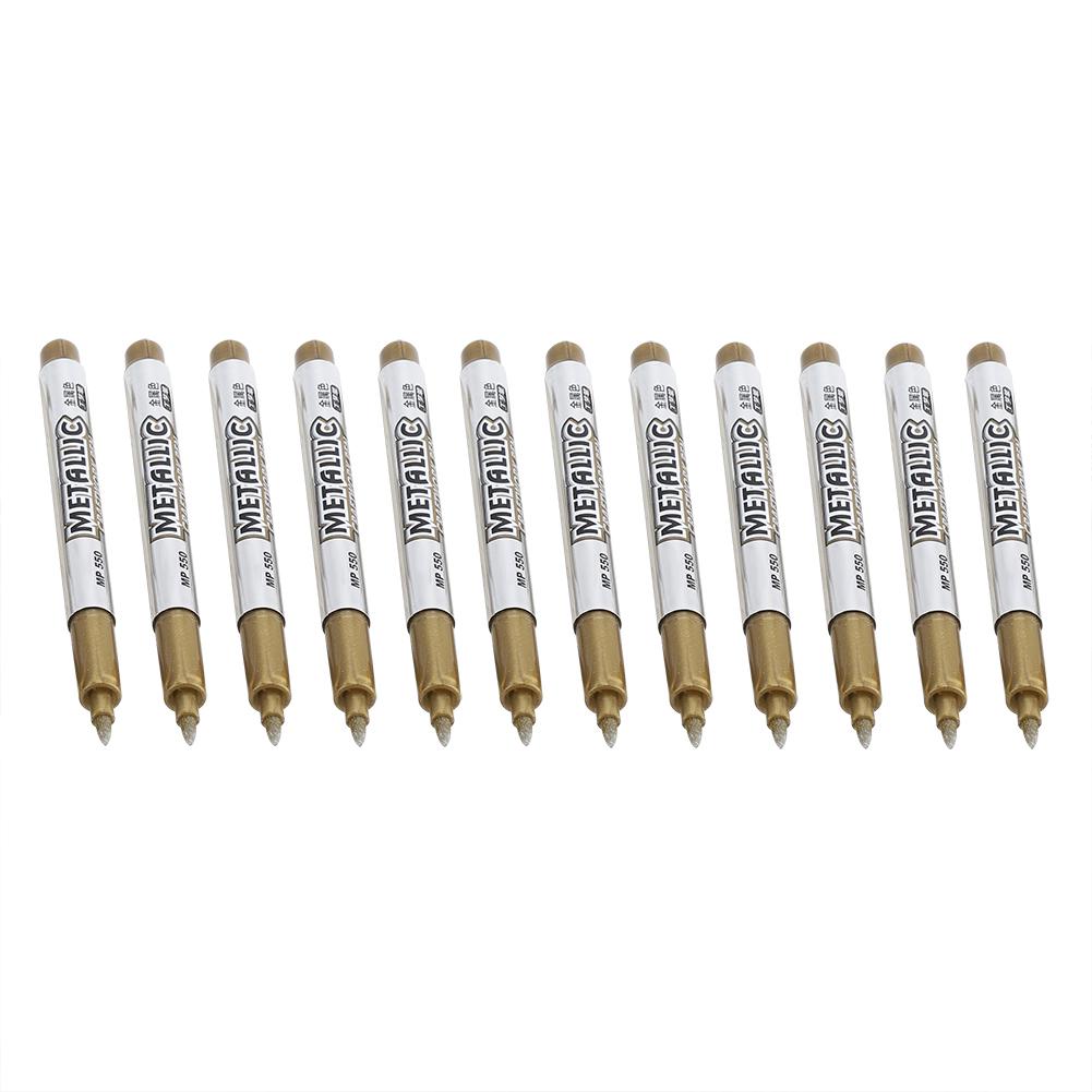 12Pcs Marking Pen Permanent Marker Greeting Cards Album Scrapbook   Writing Drawing (Golden)
