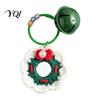 Crochet Christmas Keychain Yarn with Bell, Handmade Tree Hat Glove Wreath Holiday Gift for Friends Key Ring Pendant, Bag Charm Accessory Backpack,