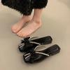 Fashion Square Toe Women's Slippers and Ladies Sandals With Heel Elegant Fashionable Slides Chic Comfortable Elegan High Quality Shoes