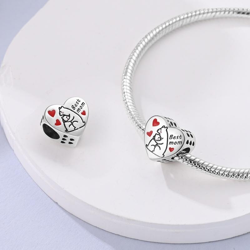 Koppar Kärlekshjärta Rund Känslomässig Serie Glänsande Zirkon Berlockpärlor Passar Bra Pan Originalarmband DIY Fest