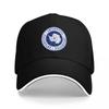 Antarktis Logo Baseballkappe Schwarz Verstellbare Mütze mit Weißem Rand und Blauem Rundem Emblem mit Polarem Design und Text