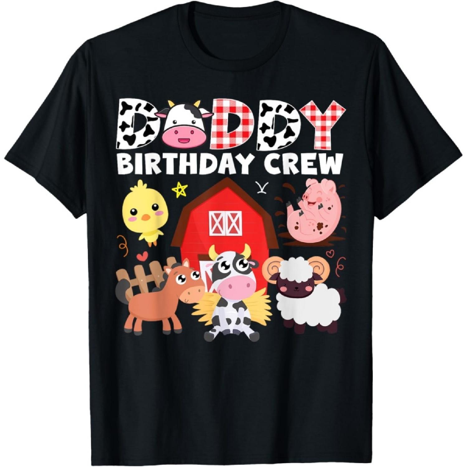 

Cow Daddy Birthday Crew Farm Theme Animals Birthday Party T-Shirt XXXXXL чорний