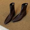 Damenstiefel 2026 Frühling und Herbst Französischer Stil Koreanische Flache Barfußstiefel Vielseitige Kurzstiefel Damen Spitz zulaufende Stiefel