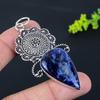 Natural Sodalite Gemstone Handmade 925 Sterling Silver Pendant 2.96" Q5B43