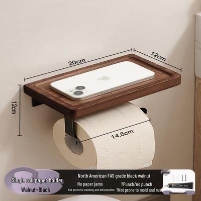 Walnut Wood Toilet Paper Holder
