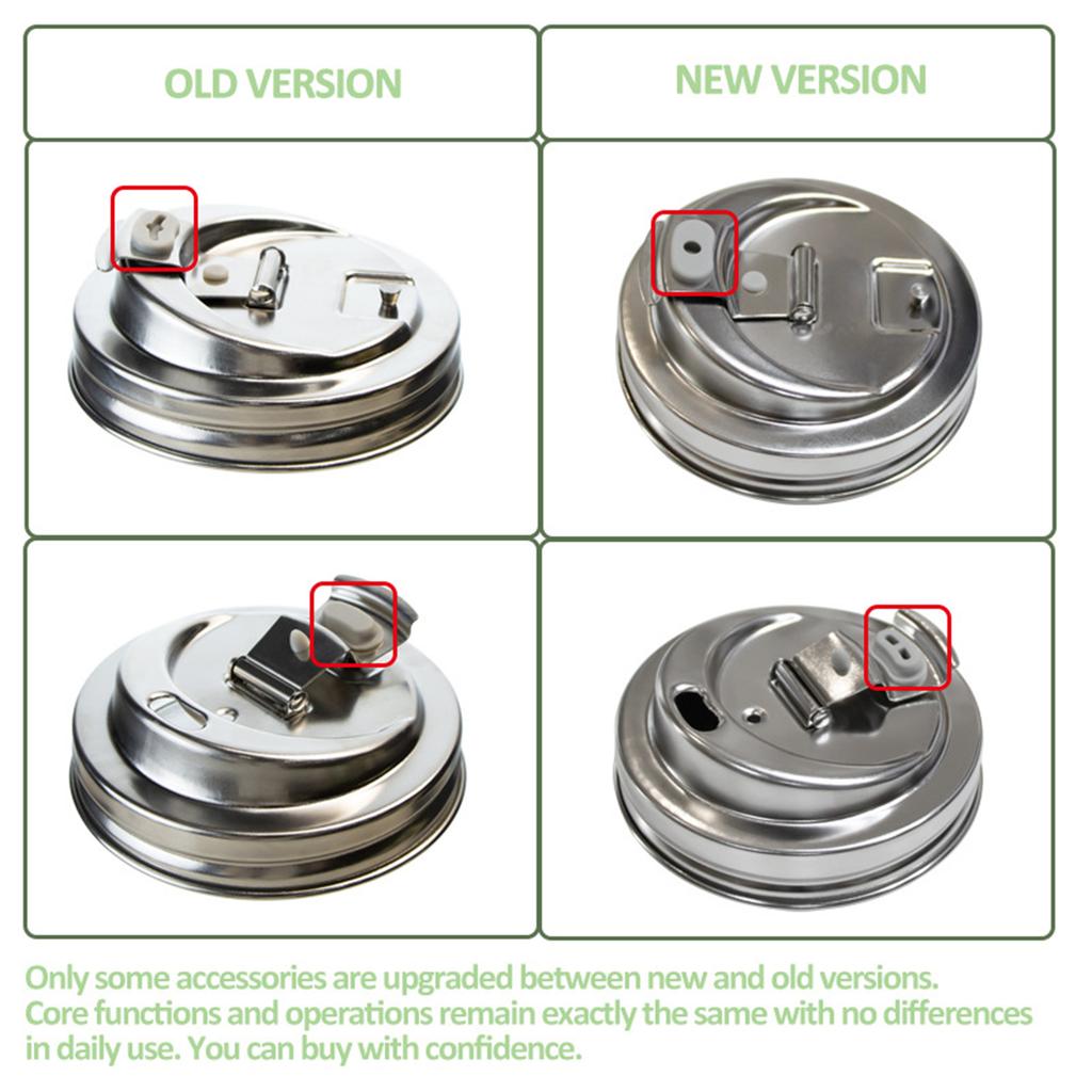 Metal Mason Jar Lid Built-in Suction Nozzle Stainless Steel Wide Mouth Lid for Daily Office Work Outdoors Leisure Occasions