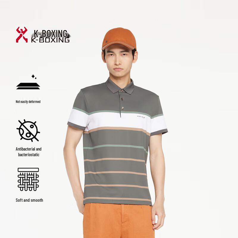 K-Boxing Men's Anti-Bacterial Business Casual Short Sleeve T-Shirt