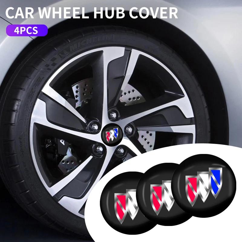4Pcs Car Wheel Hub Center Metal Decals Sticker Accessories For Buick Avenir Enclave Century Encore Lacrosse XT GL6 Cascada