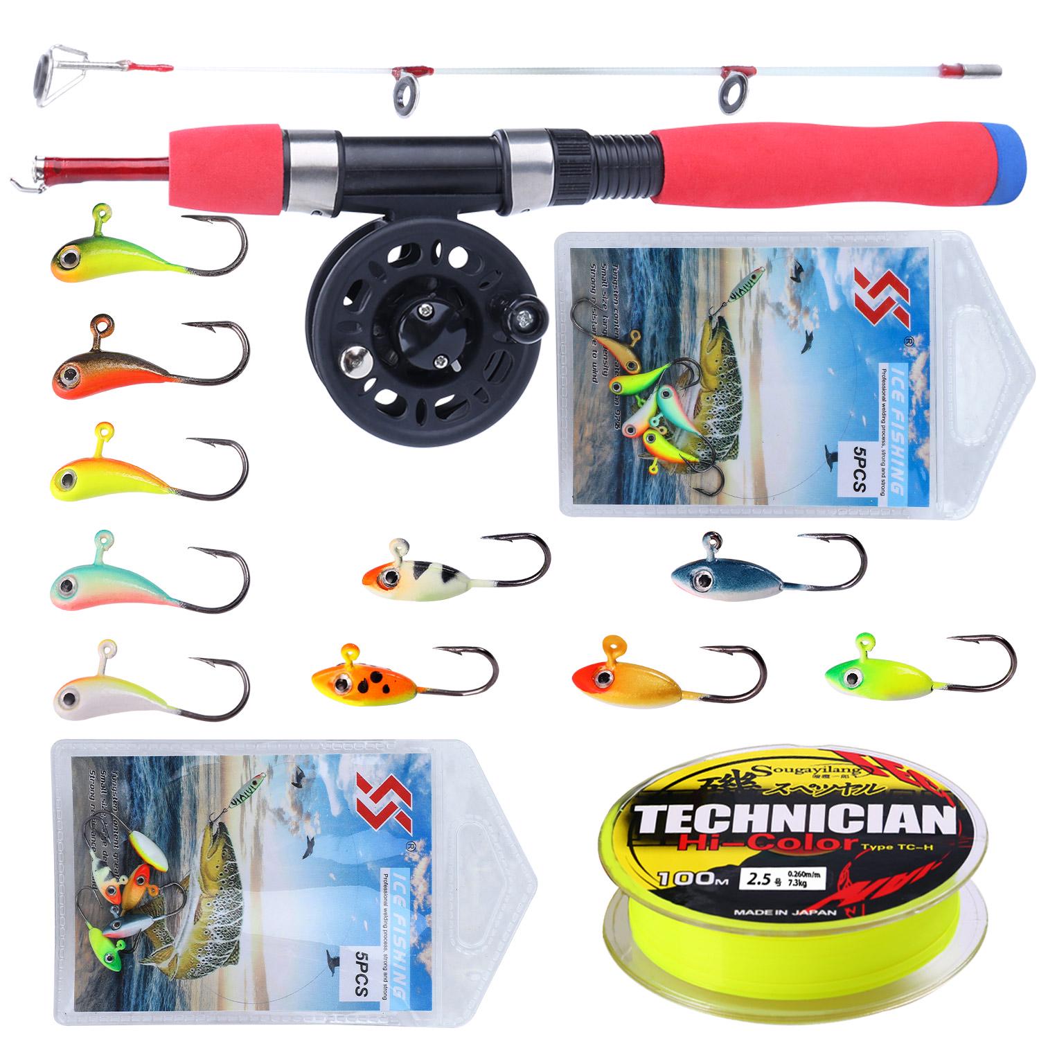 

Удочка для подледного лова с катушкой, леской и набором приманок Rod 62cm&Reel60