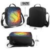 Yellow Baseball Ball In Fire And Water Insulated Thermal Lunch Bag for Kids Washable Tote Lunch Container for School Travel Work
