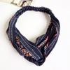 Bohemian Style Elastic Headbands  Cross Floral Turban Girls Flower Hairbands Striped Headwrap Hair Accessories for Women
