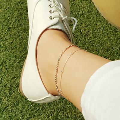 Women's Daily Daze 925 Silver Flat Ball Anklet Bracelet