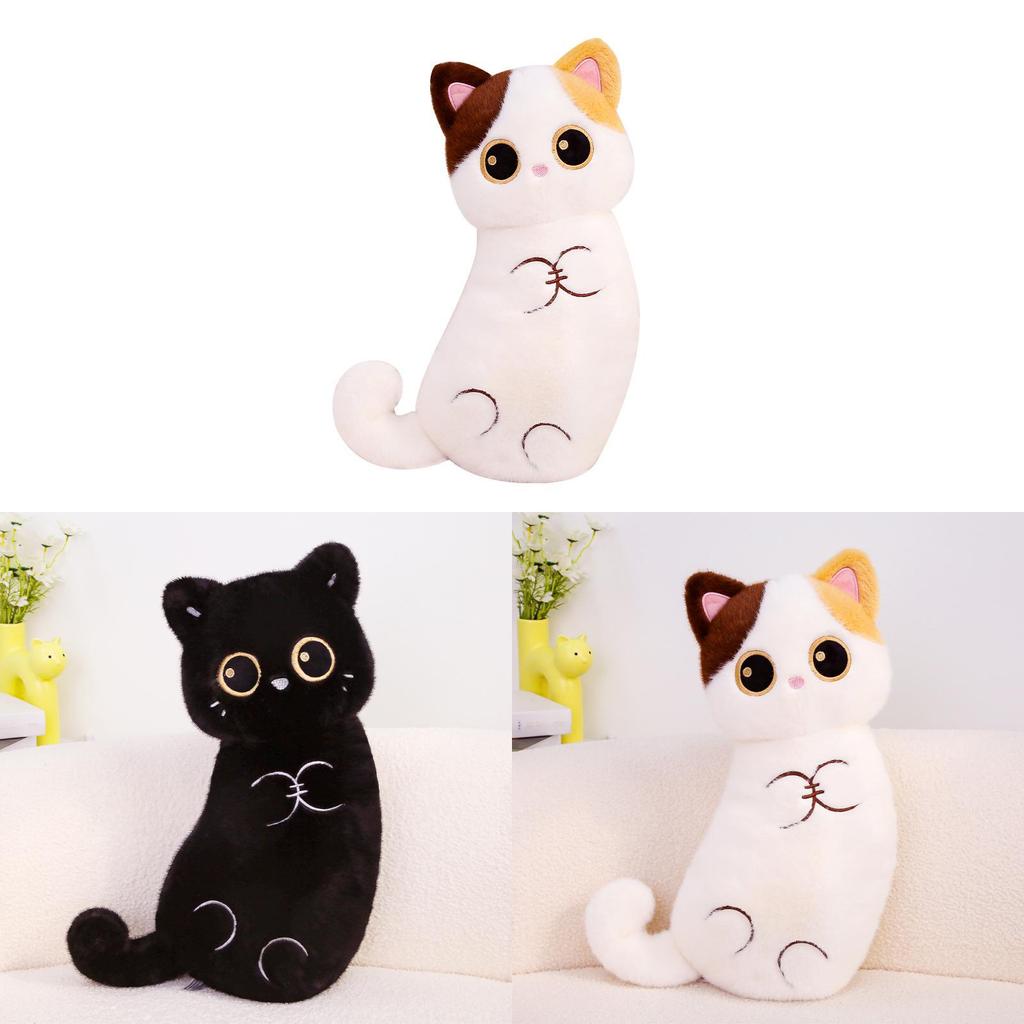 Cute Threecolor Cat Plush Pillow With Pp Cotton Filling For Kids And Adults