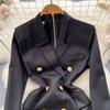 Autumn Winter Vintage Hepburn Style Slim Bodycon Party Dress Elegant Women Office Work Pencil Blazer Dresses