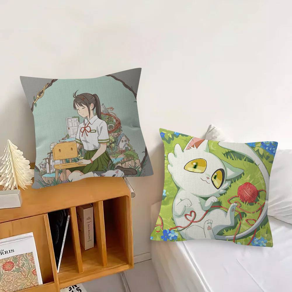 Anime Suzume daijin  Pillow Cushion Cover Pillowcase Living Room Sofa Home Decor Customized