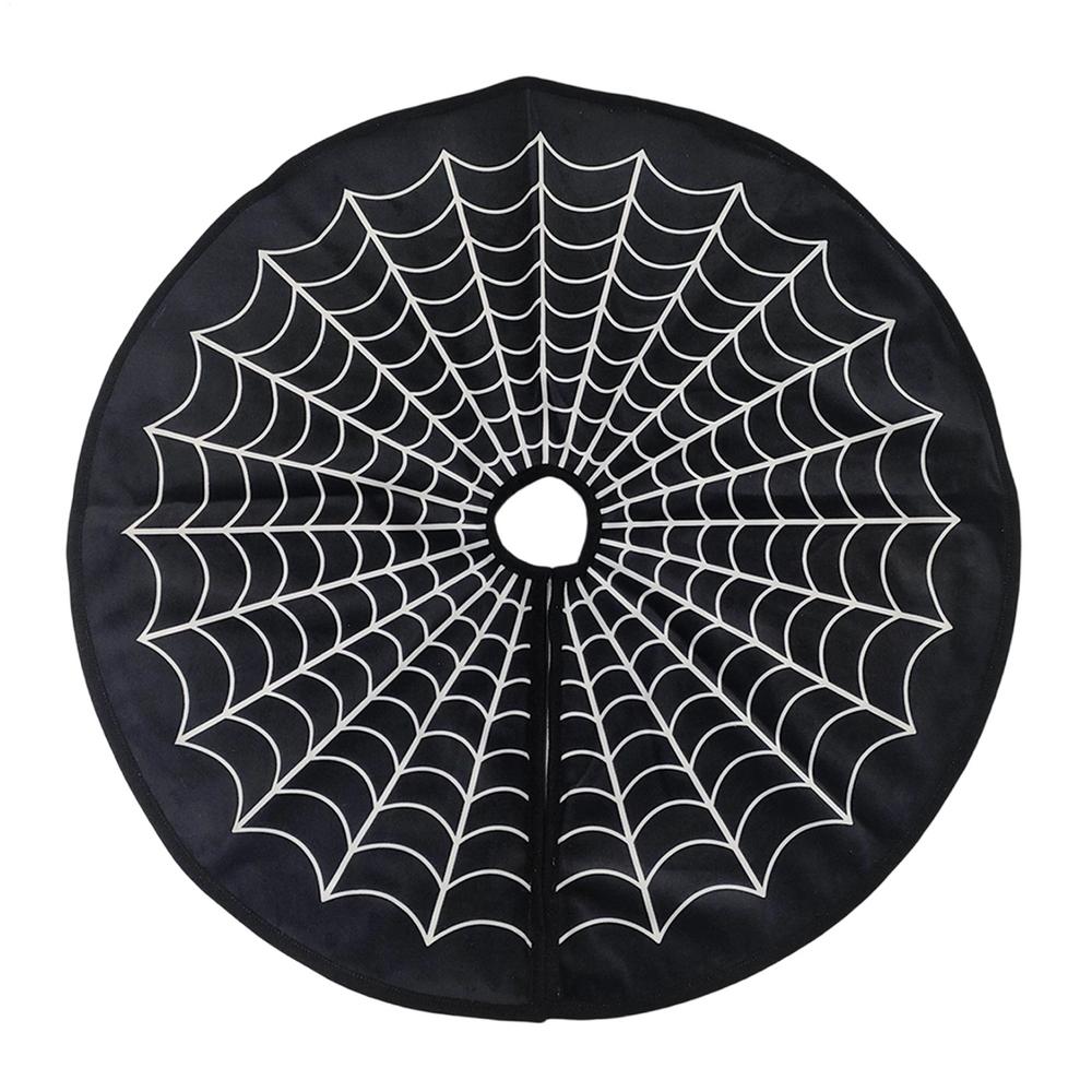

Halloween Tree Skirt 24 Inch Spider Web Tree Skirt Halloween Horror Mat for Indoor Outdoor Fall Farmhouse Holiday Yard Haunted