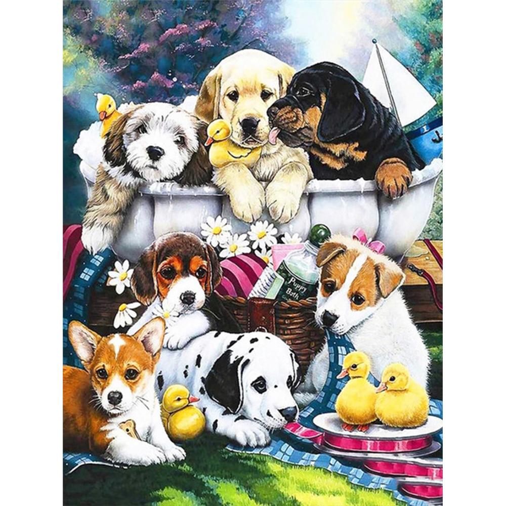 3D Diamond Embroidery Painting Animal Dog Art Rhinestone Full Square Diamond Mosaic Garden Handicraft Handmade Gift