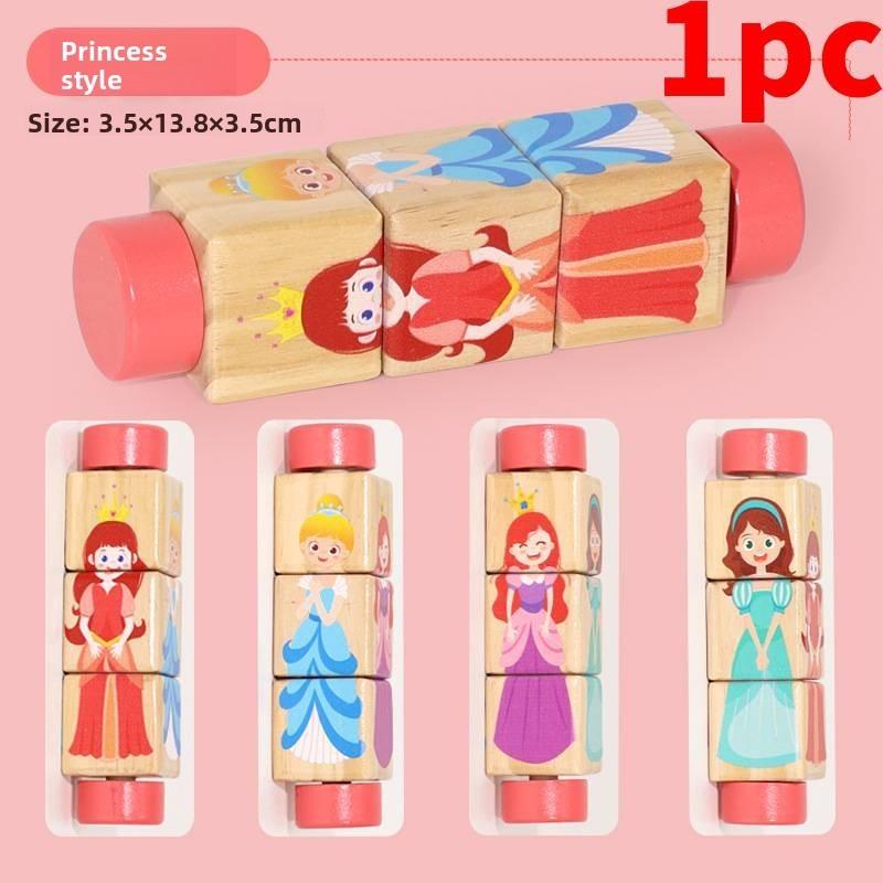 Wooden Baby Toddler Rotating Puzzle Animal Recognition Educational Toy For Early Learning