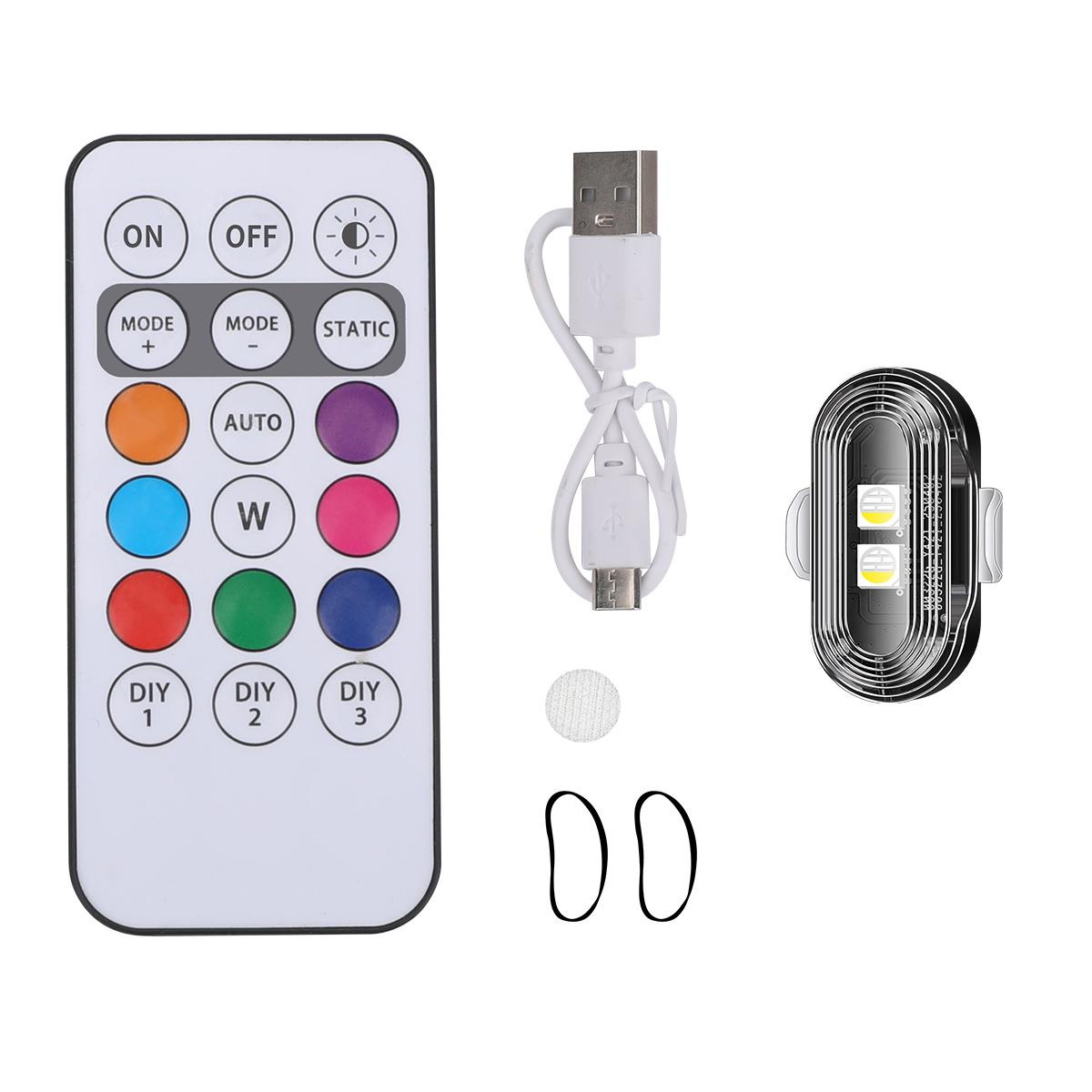

RGB Світлодіодні стробоскопи для автомобіля, світлодіодні миготливі позиційні вогні для мотоцикла, бездротові вогні, авіаційні вогні попередження для літака, вертольота, аксесуари RGB