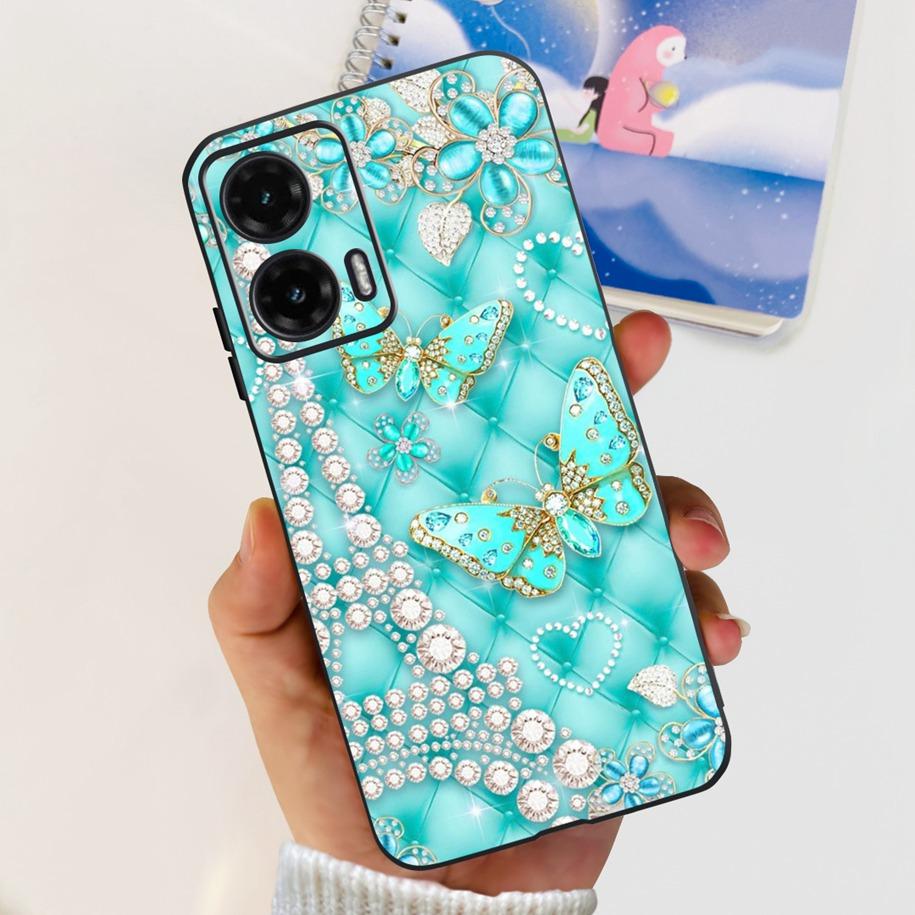 For Motorola Moto G35 5G Case Popular Flower Butterfly Soft Silicone TPU Matte Cover For Moto G35 2024 G 35 MotoG35 Phone Shells