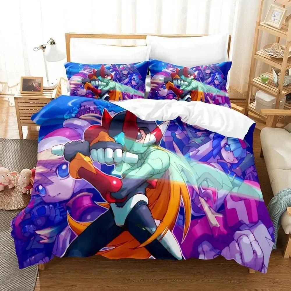 3D New Anime Game Mega Man Zero Bedding Set Printed Bed Set With Pillowcase Bed Duvet Cover Single Double Queen Super King Size