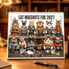 Wall Mounted Hanging Calendar 2027 Funny Cat for Home Office, Large Print Monthly Planner with Animal Theme 12 Unique Cute Photos, Thick Paper