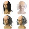 Straight Funny Bald Wig Curly Halloween Balding Wig Party Cosplay Old Man Bald Wig  Masquerade Show