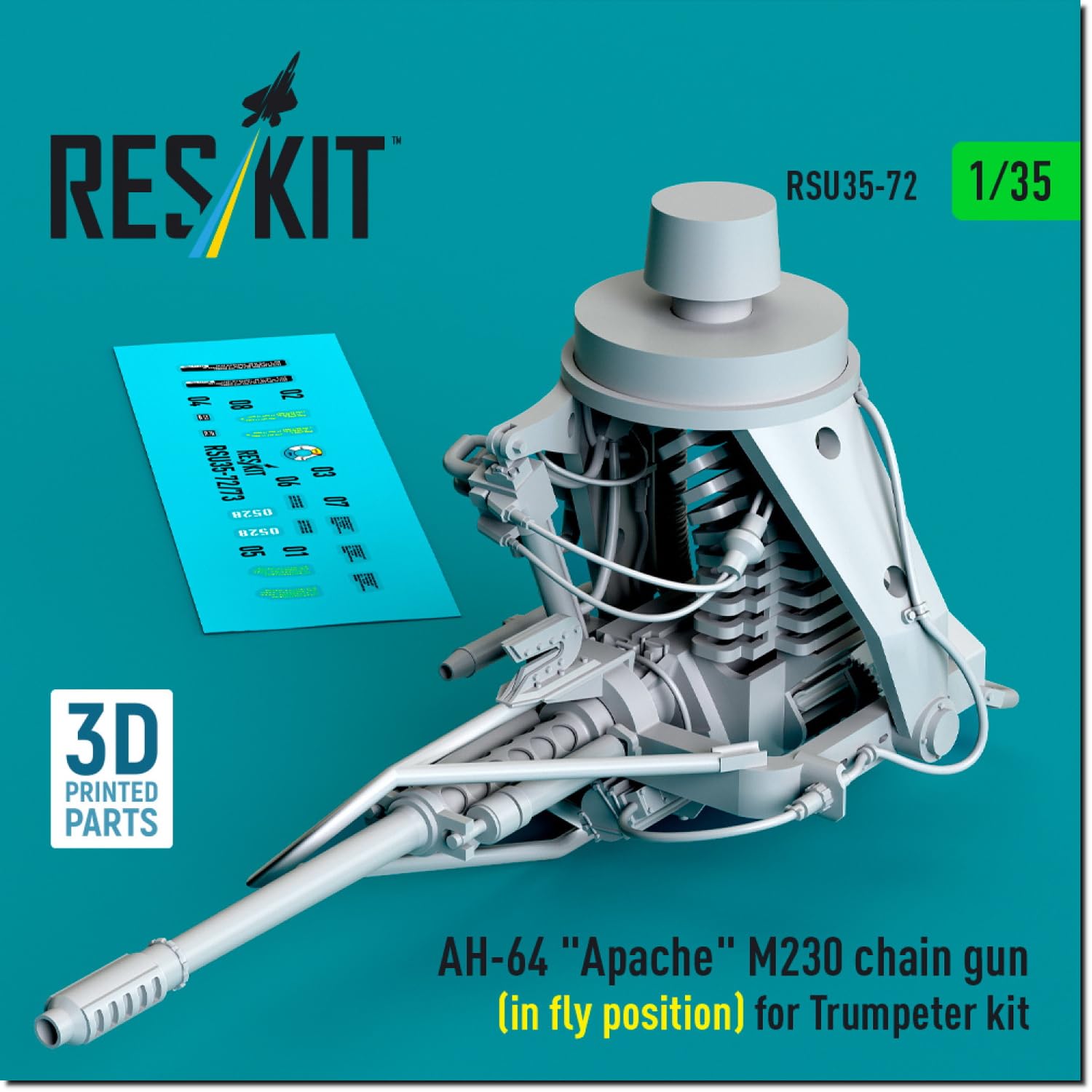 

Reskit Apache M230 Chain Gun Flight Mode Plastic Model Parts 1/35 AH-64 (for Trumpeter) RSKU35-0072 (Airplane)