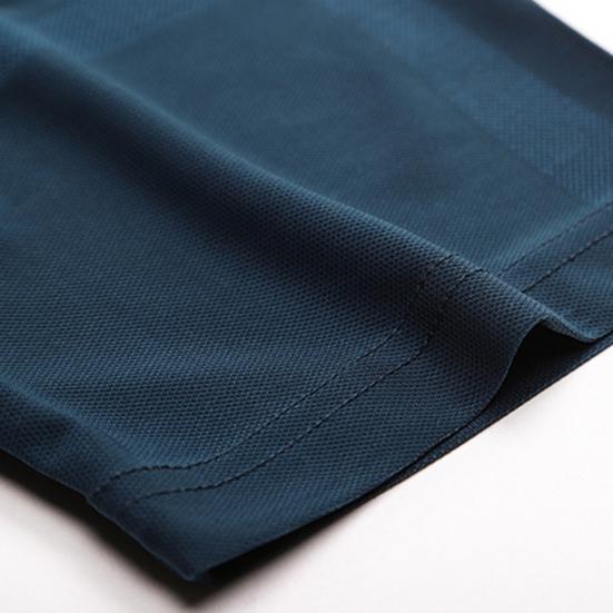 Camicia da uomo a righe a maniche corte con colletto alla coreana e fantasia dritta, T-shirt formale, Abbigliamento quotidiano