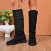 Winter Suede Comfortable Elegant Boots for Women Fashionable New Round Toe Sexy Thick Casual High Quality Knight Boots