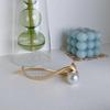 3PCS Fashion Advanced Korean Version Simple Frog Buckle Twist Clip Irregular Temperament Bead Metal Flat Hair Clip