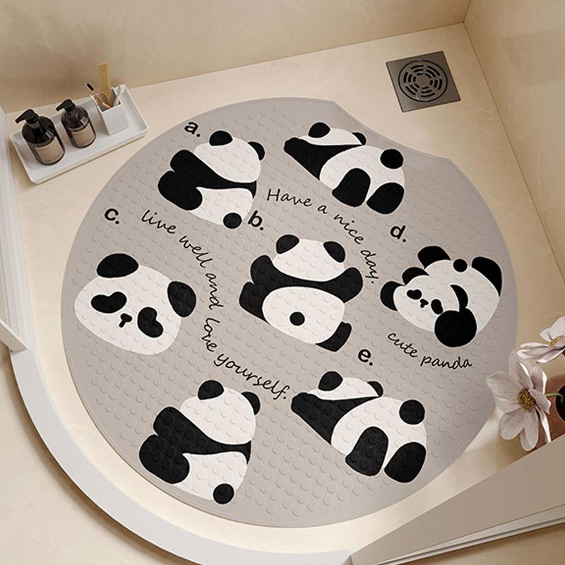 

Bathroom Anti-slip Mat Bath Anti-fall Suction Cup Pad Circular Toilet Toilet Children Elderly Shower Massage Foot Pad Round notch 55 * 55cm