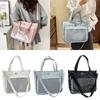 Elegant Transparent Ita Bag Large Capacity Pure Color Y2K Tote Bag Original Design Minimalist Style Shoulder Bag School Use