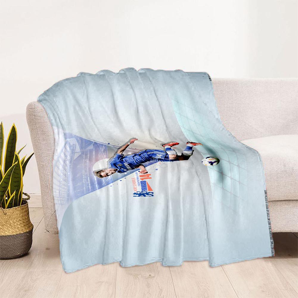Football Player Action Blanket Warmthful Decor Perfect for Couch Sofa Bedding Four Seasons Universal Playful Design
