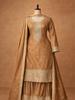Women Elegant Gold Kurta Set with Dupatta – Embroidered Ethnic Suit, Party & Wedding Wear