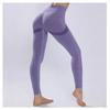 Workout Running Leggings Hip Lifting Seamless High Waist Tummy Control Gym Fitness Sport Pants for Women Purple M